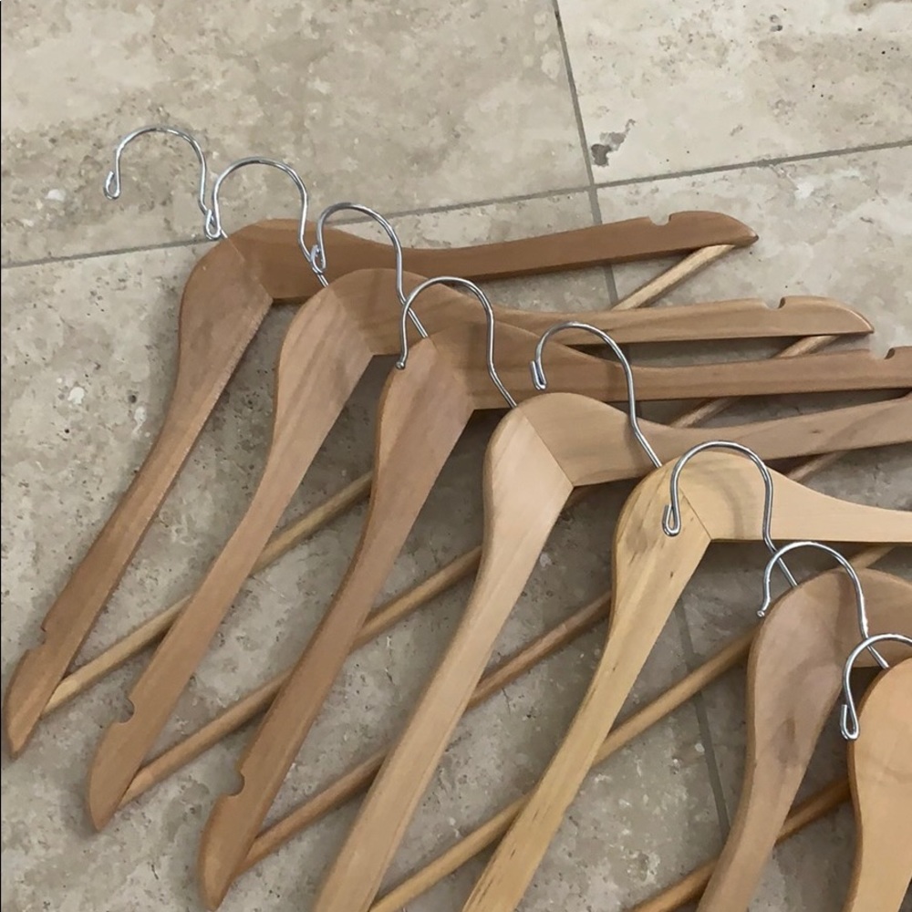 Light Wood Groomsmen Hangers Set of 8